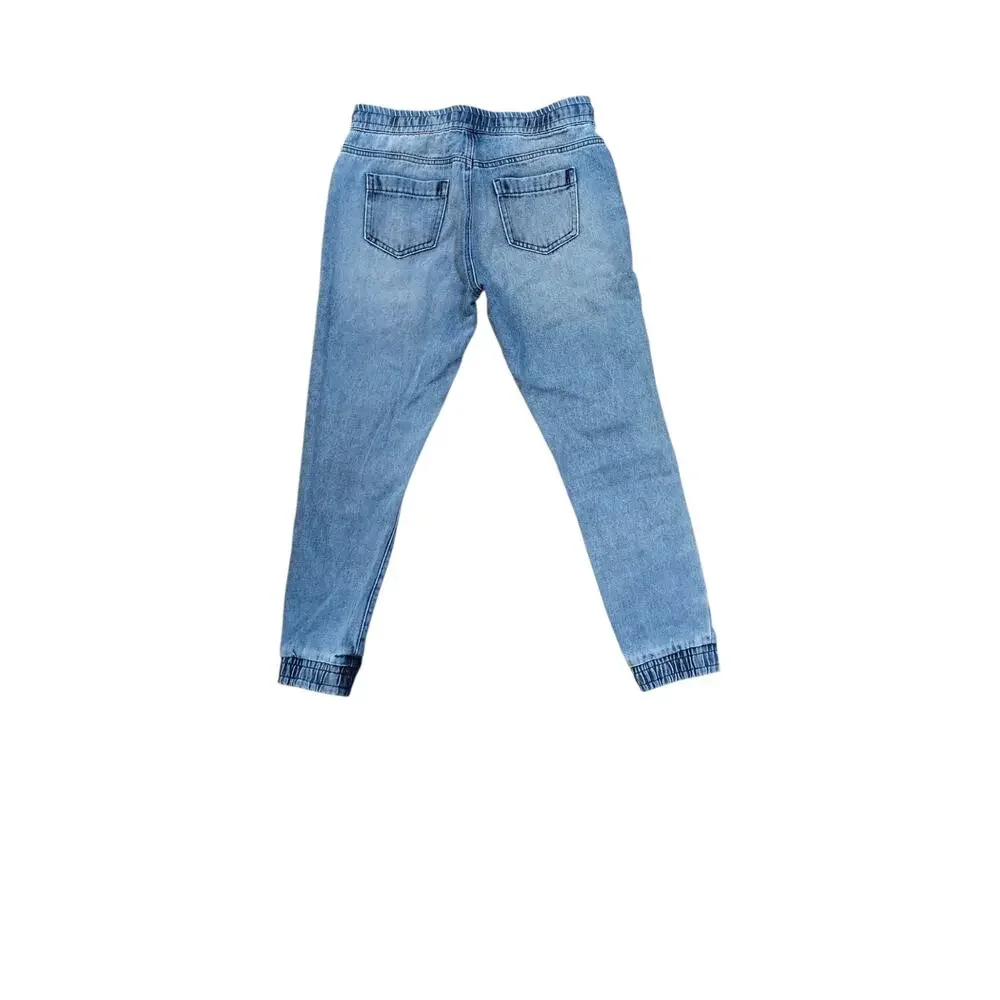 True Religion Distressed Drawstring Denim Joggers Light Wash Size Small